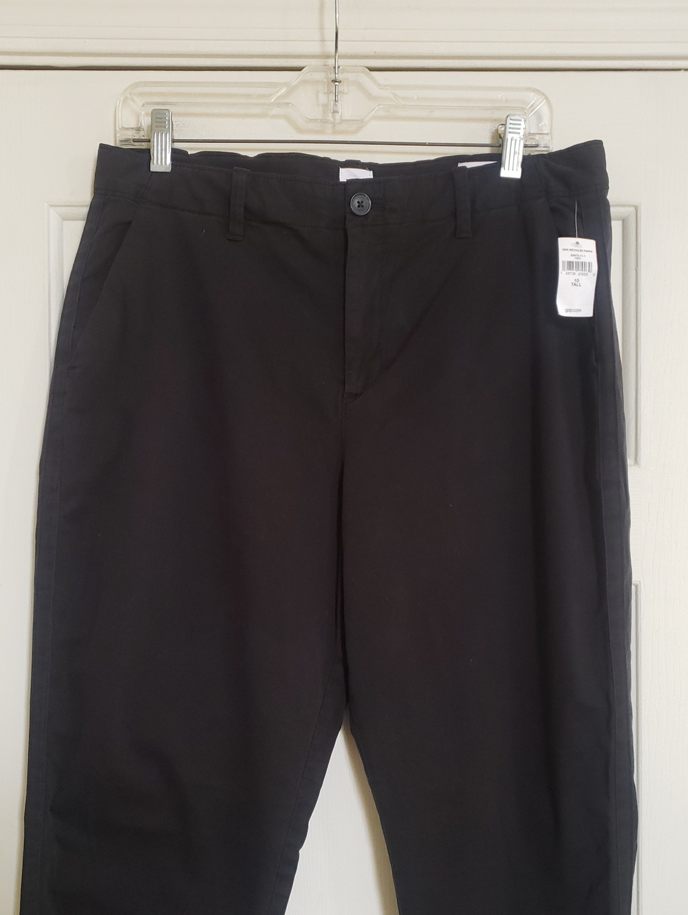 GAP Black Girlfriend Chino Pants Satin Tuxedo Stripe 10 Tall NWT - Picture 6 of 14